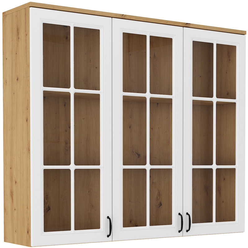 Devyne Display Cabinet, White/Brown
