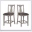 Ensemble de salle à manger rustique blanc antique 5 pièces avec table à hauteur de comptoir, tablette intégrée et chaises hautes uniques pour un repas élégant