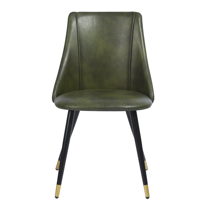 Alani 45cm H Upholstered Wing Back Side Chair, Green