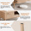 Table basse en rotin 39 po, table basse avec tiroir et tablette Boho, table d'appoint de style Mid-Century, table d'appoint