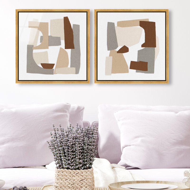Broken Vase Set Set by Oliver Gal, 17" H x 17" W, Gold Floater Frame