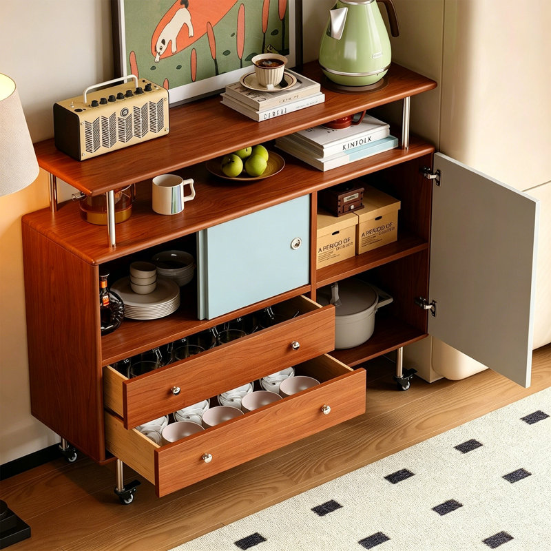 Rounded Double-Layer Countertop Accent Cabinet
