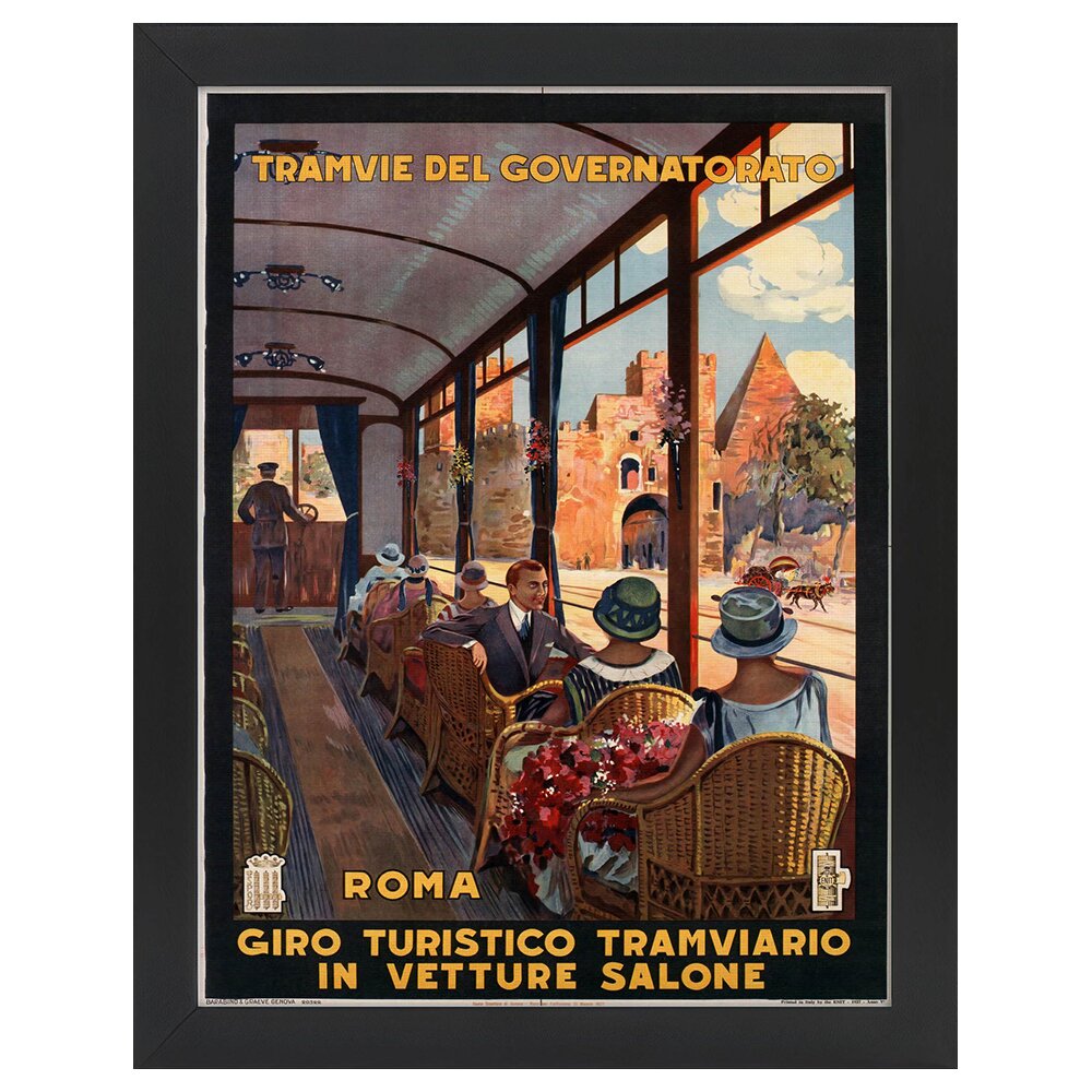 Leinwandbild Vintage Tourist Poster Rom - Governorate Tramways