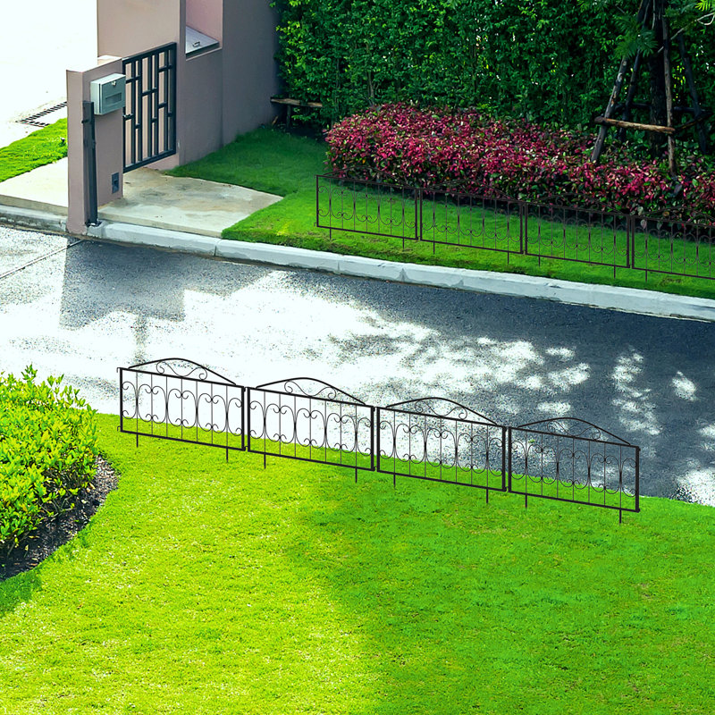 Alohilani 46cm H x 224cm W Black Metal Fence Panels Included