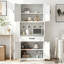 Armoire de rangement 71 po en acier blanc avec grand comptoir