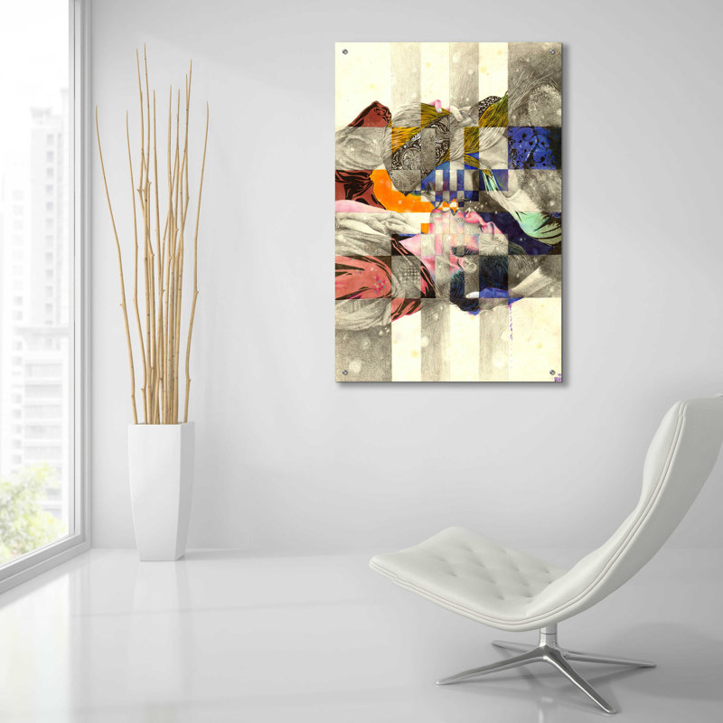 «Kiss II» par MinJae, art mural en verre acrylique, 16 po x 24 po, H 36 po x l 24 po x P 0,2 po
