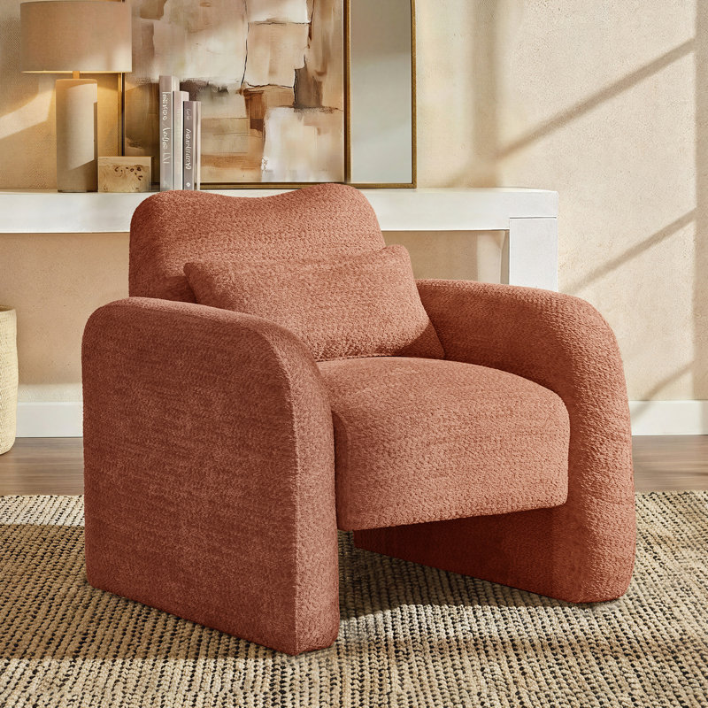 Fauteuil rembourré avec coussin lombaire l 33 po Fidele, Rouille