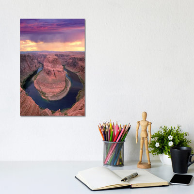 Storm Clouds Over The Colorado River At Horseshoe Bend Near Page by Tim Fitzharris - Wrapped Canvas Print