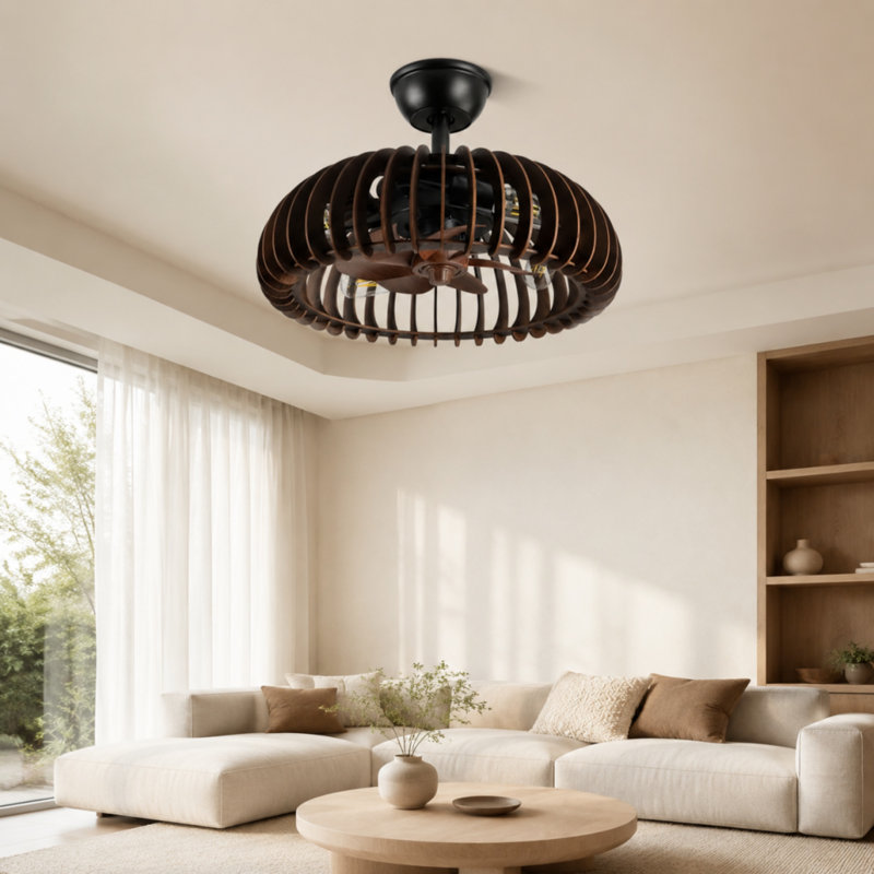 Plafonnier en bois 19 po