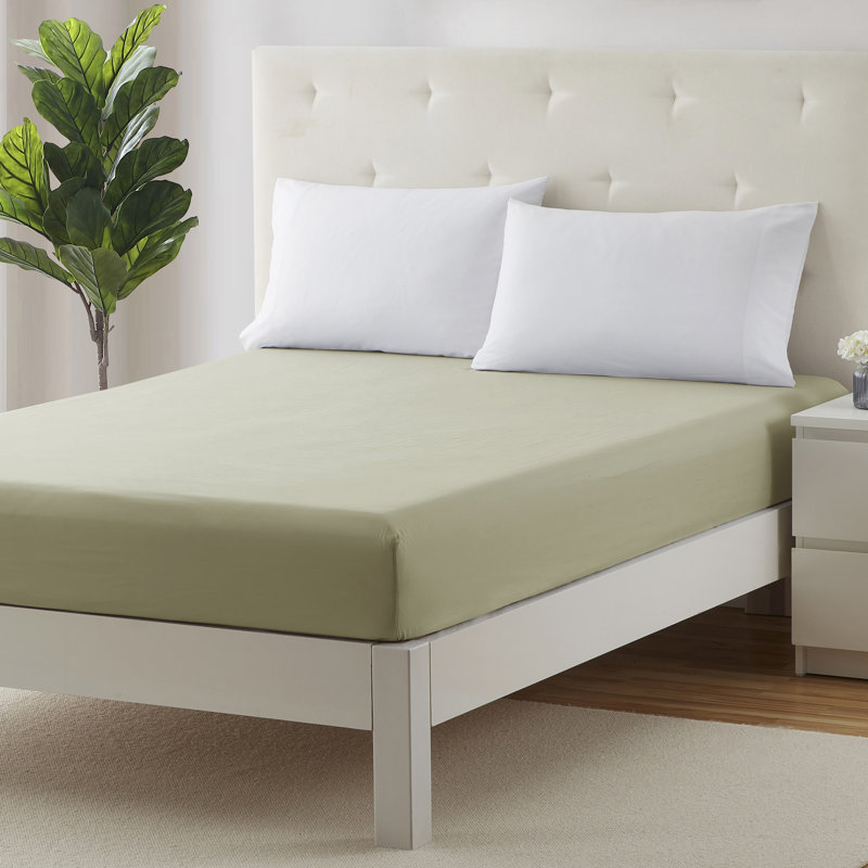 Soft Microfiber Fitted Sheets Moisture Wicking Fitted Bed Sheets Fits Up to 16" Deep Pocket, King, Sage