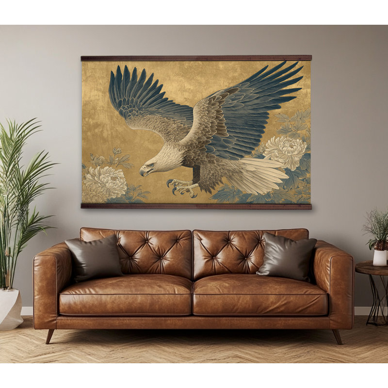 Art mural oiseau chinois, 45 po H x 73 po L