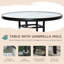 Ensemble de mobilier de patio 4 pièces, 2 chaises pliantes, parasol à angle réglable, table de salle à manger en verre trempé texturé Wave-1307470019