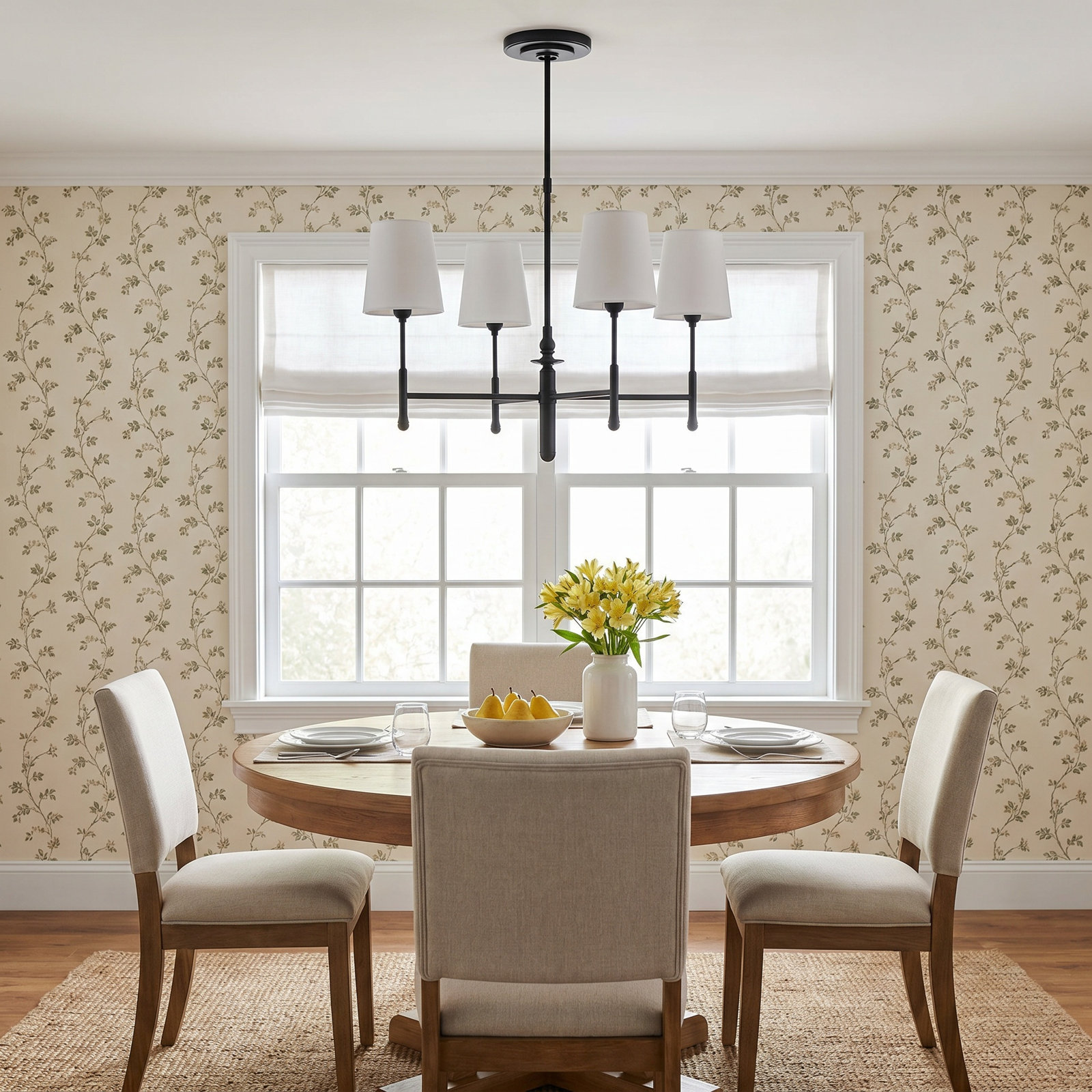 6 - Light Dimmable Chandelier, Aged Iron