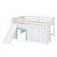 Lit mezzanine bas avec glissade, trois tiroirs de rangement et deux portes-600924091