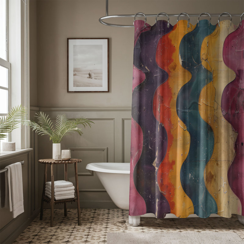 Affiche rétro - Rideau de douche Premium, H 74 po x l 71 po