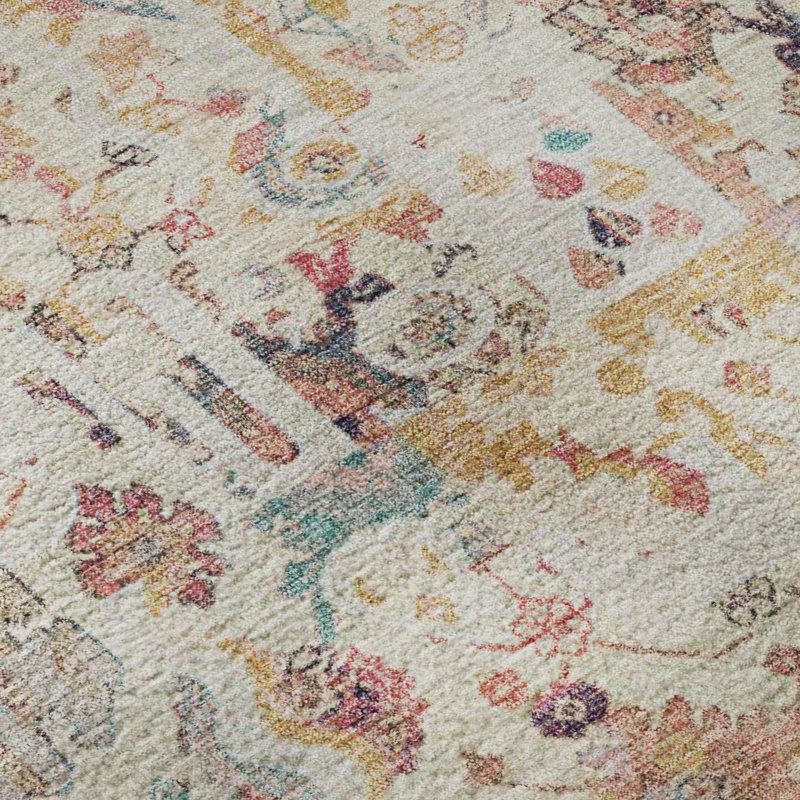 Premium Machine Washable Mayfield AMF2099 Global Rug, Pink, 9' x 12'