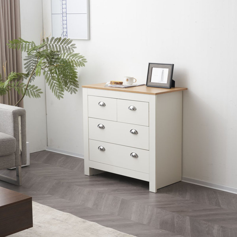 Amarelis 79cm W Chest of Drawers, White/Oak