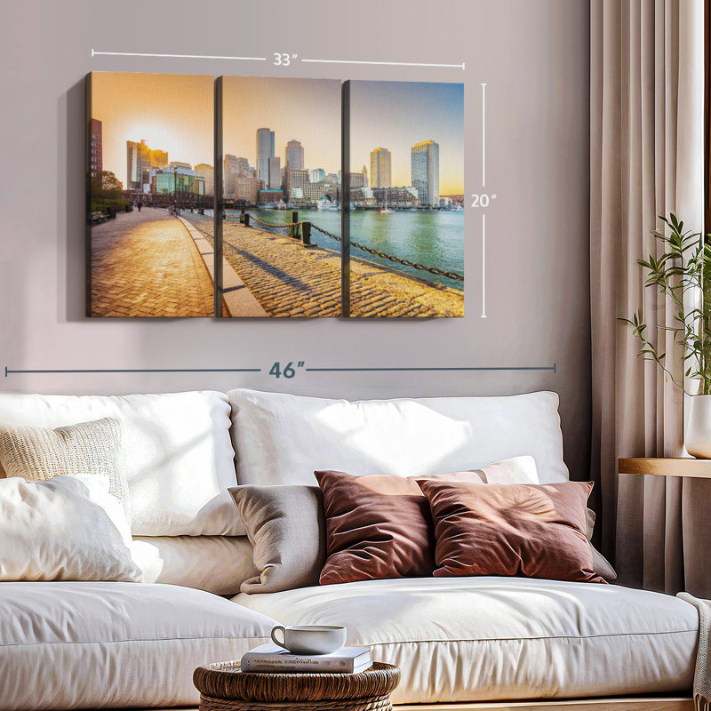 «Fan Pier Park Massachusetts» sur toile, H 20 po x l 33 po x P 1,25 po