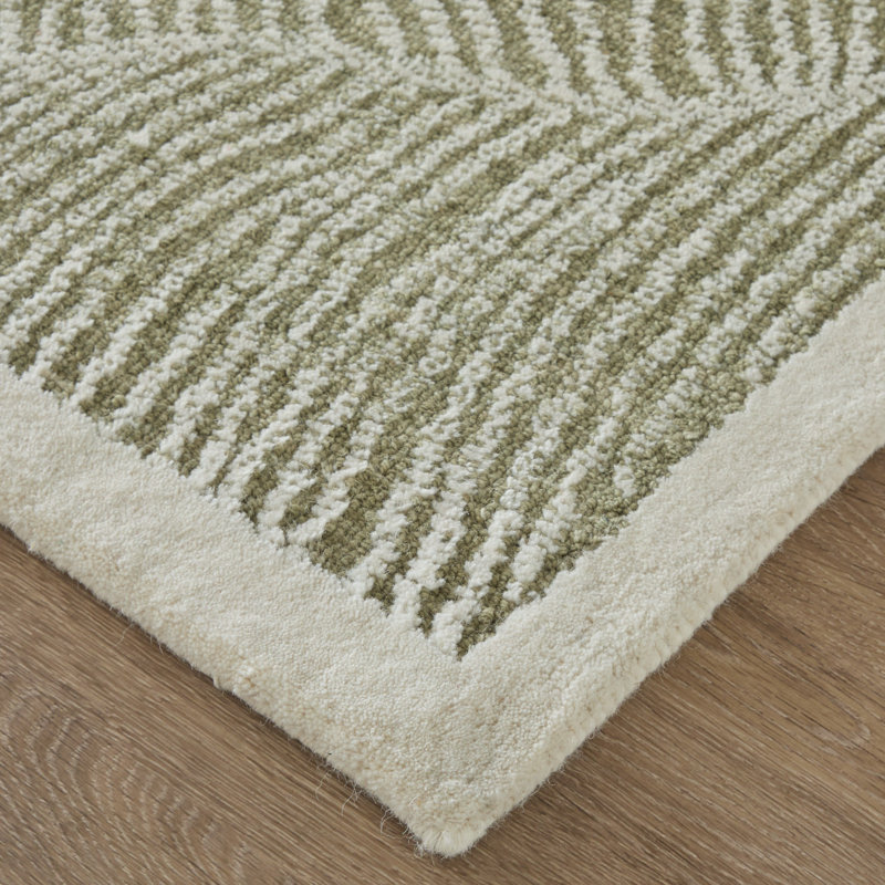 Winston Modern Floral & Botanical Area Rug, Green, Rectangle 2' x 3'