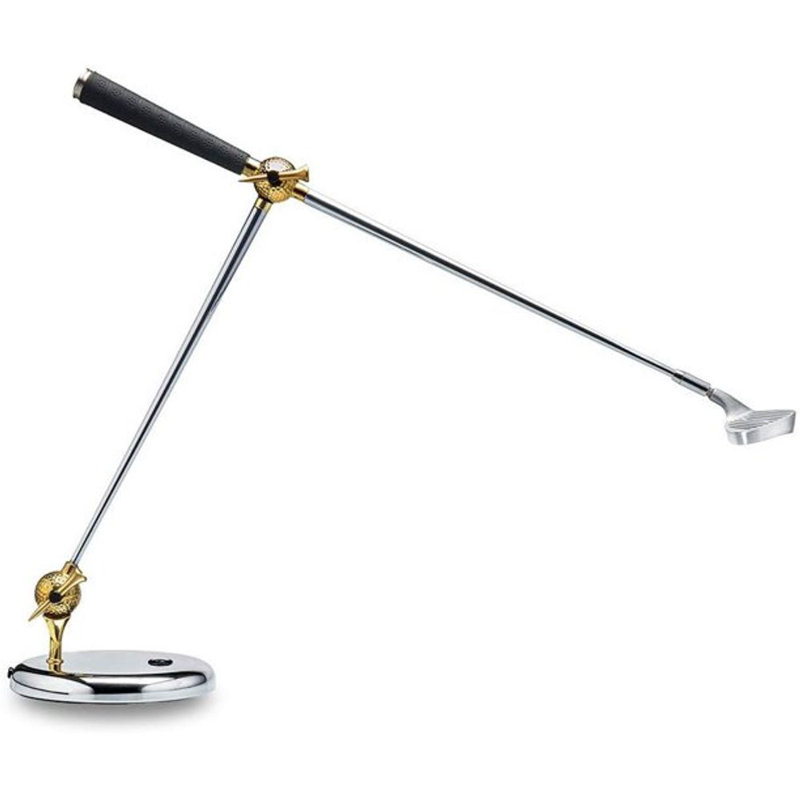 Lampe de bureau argentée 27 po Ashvihan, Argent / or