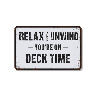 Enseigne relaxante en aluminium 7 po x 10 po Relax