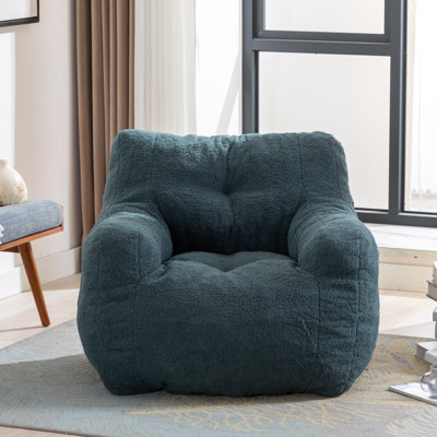 Fauteuil à billes moyen en peluche pour adulte avec rembourrage en mousse