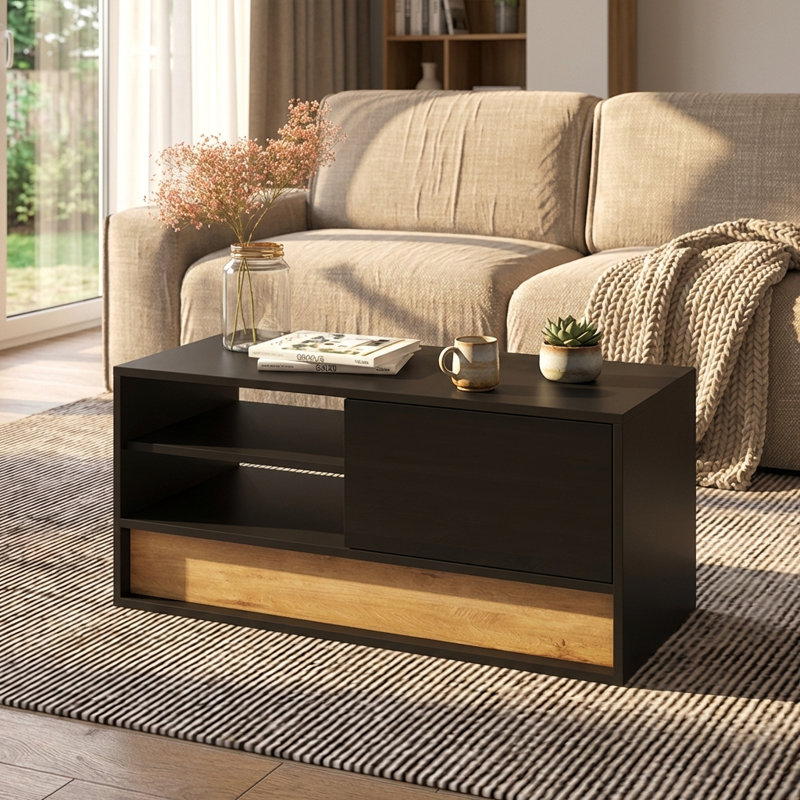 Table basse noire 39,4 "Vision, Noir