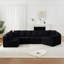 Canapé modulaire extra large en L à assise profonde en tissu chenille modulaire avec 11 coussins inclinables incurvés sur le plancher sans assemblage requis-1780793096