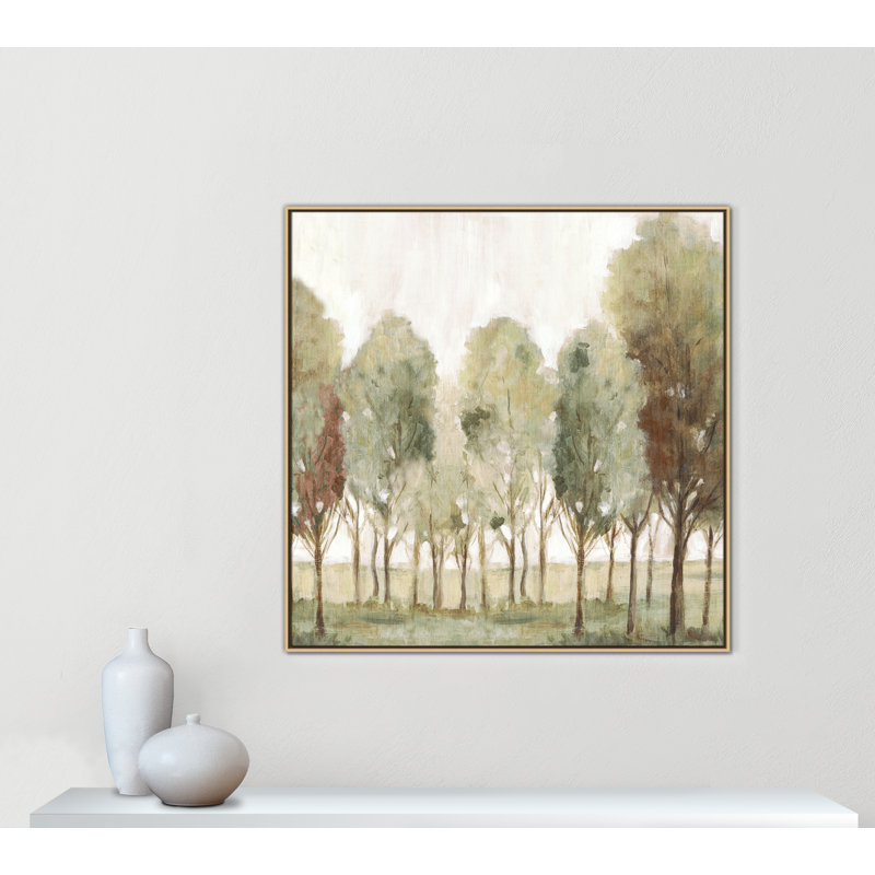 «Silent Fall I Print» par Eva Watts, L 46,5 po x H 46,5 po, Toile avec cadre, Flotteur naturel