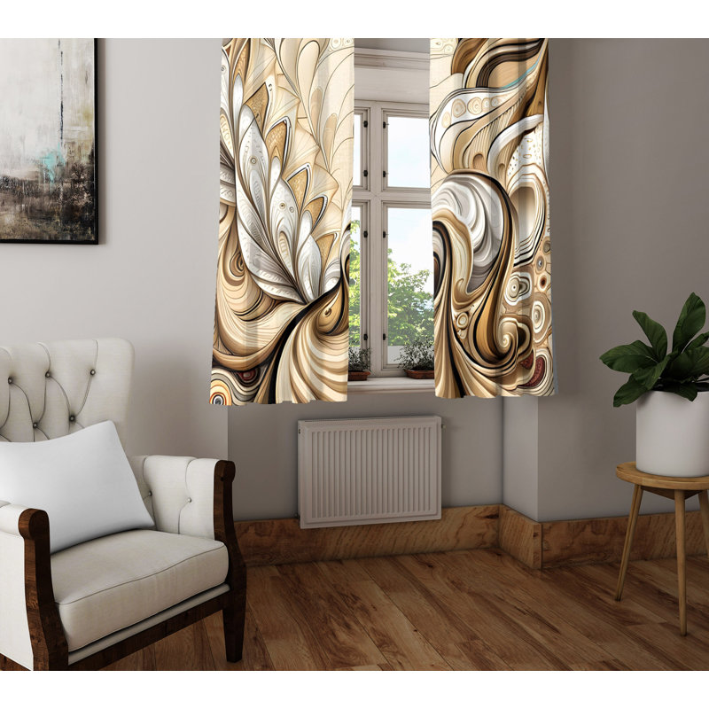 Paire de rideaux semi-transparents en polyester Amybeth, L 40 po x L 52 po