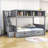 Kids Twin Over Full Bunk Bed with Drawers-856993286
