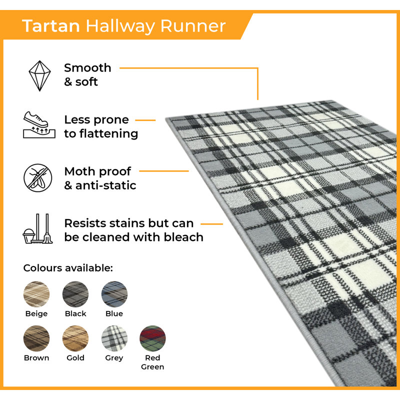 Ashburton Plaid Indoor Area Rug, Rectangle 150cm x 80cm