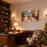 Scène de table de Noël avec arbres et piano, ensemble de 3 impressions sur toile