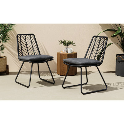 Chaise d'extérieur pour 2 personnes en gris avec coussins d'eau - Style transitionnel, assemblage requis