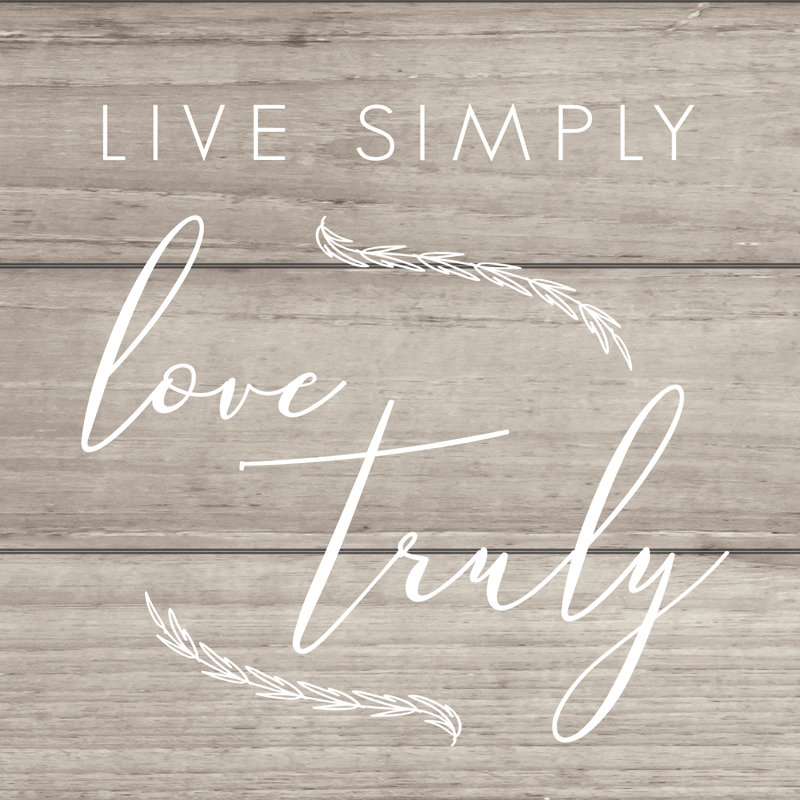 Live Simply Wood Light - Wrapped Canvas Print, 30cm H x 30cm W x 3.8cm D