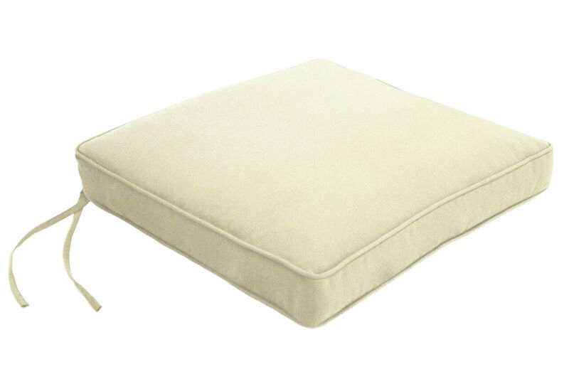 Sunbrella Dining Chair Cushion, 2.5" H x 19" W x 18" D, Canvas Natural Sunbrella® Canvas
