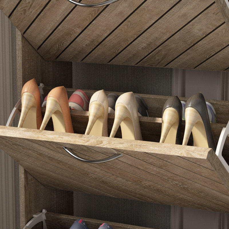 Rangement à chaussures de 42 paires de H 42,3 po x l 22,4 po, Brun