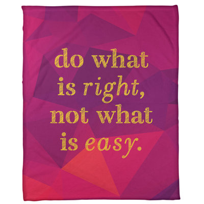 Faux pierre- "do what is right polaire couverture"
