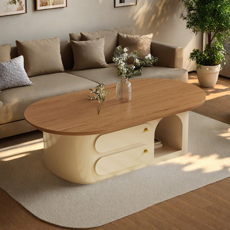 Table de bout en bois massif crème, H 16,53 po x L 47,24 po x l 23,62 po