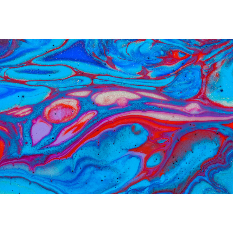 Abstract Colourful Liquid Background - Wrapped Canvas Painting, 61cm H x 91cm W x 3.8cm D