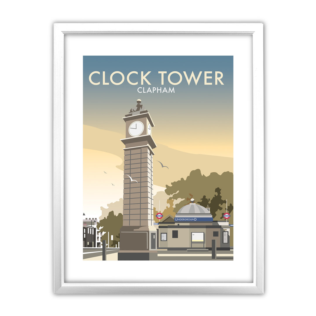 The Clock Tower, Clapham, London by Dave Thompson Framed Vintage Advertisement