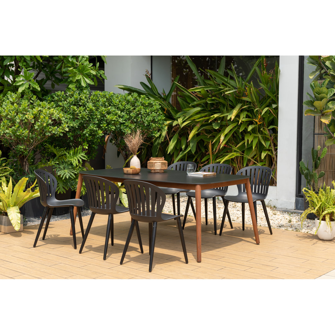 Anautica Outdoor Patio 7pc 100% FSC Certified Wood Dining Set Lark Manor™ 