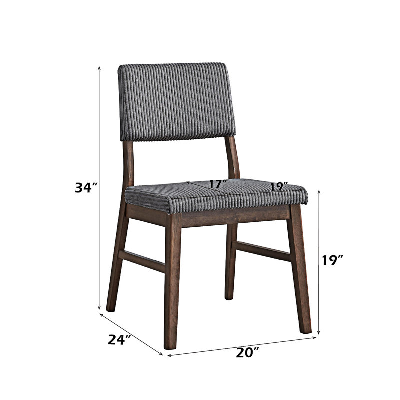 Chaise d'appoint rembourrée (ensemble de 2), Gris
