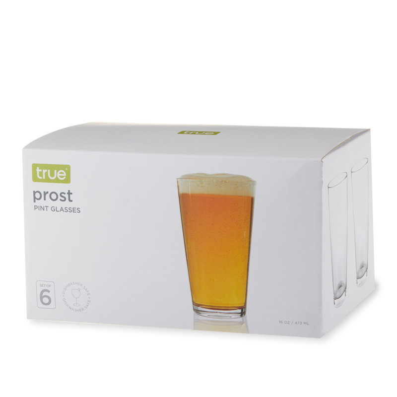True Clear Heavy Duty Recyclable Glass Pint Tumblers, Set of 6