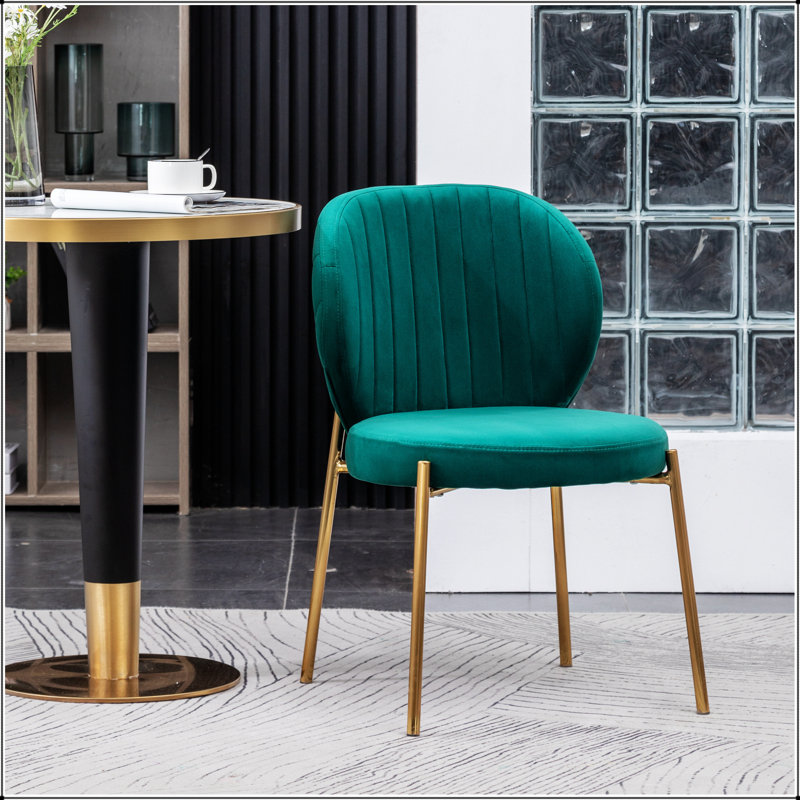 Chaise de salle à manger en velours Contemporary