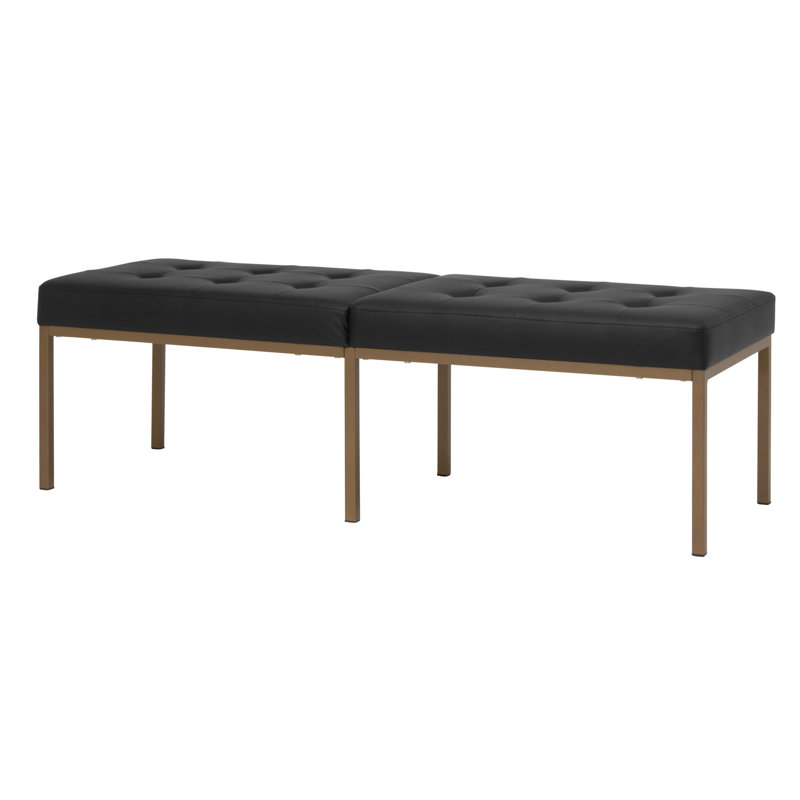 Vargo Upholstered Bench, Bronze, 17.75" H x 60.25" W x 21.5" D, Black