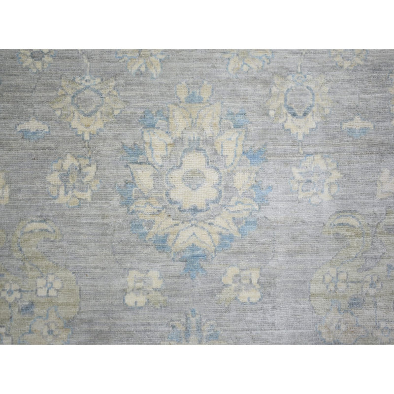 8'x10' Cloud Grey Wool Hand Knotted Finer Peshawar Rug B3DC642FB28D4CB1ADE6C0A1993472F0