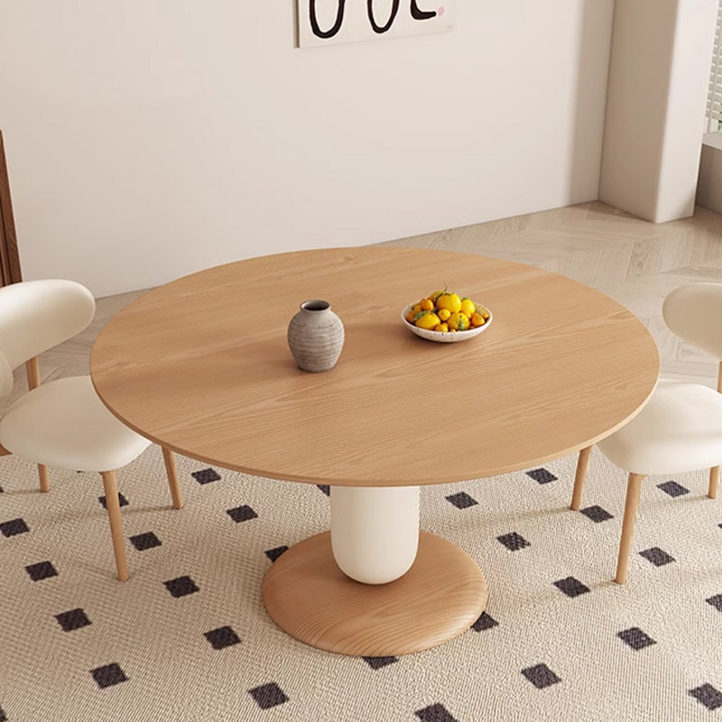 Mialyn Ash Round Solid Wood Dining Table, 51.18" W x 51.18" L