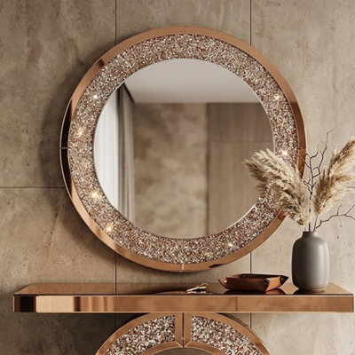 Miroir en cristal moderne et scintillant, fait à la main, de qualité supérieure, multi-usages, style glamour