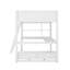 Lit mezzanine double avec bureau en L multi-rangement, lumière DEL et station de charge USB, banc de rangement avec tiroirs-114406378